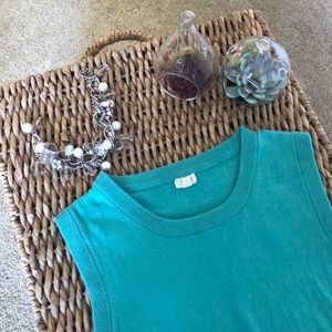 J Crew Blue/Green Crew Neck Sweater Vest, sz XS
